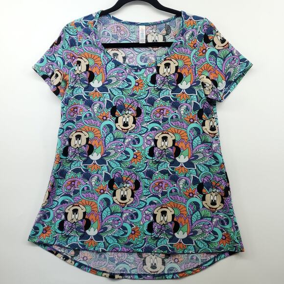 Lularoe Disney Minnie Mouse Simply Comfortable Floral Shirt Small - Picture 7 of 7